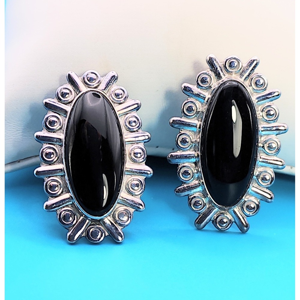 Sterling Silver Pendant & Ring Set Size 9.75 Mexico 925 Signed onyx Large CIJ - Picture 1 of 10